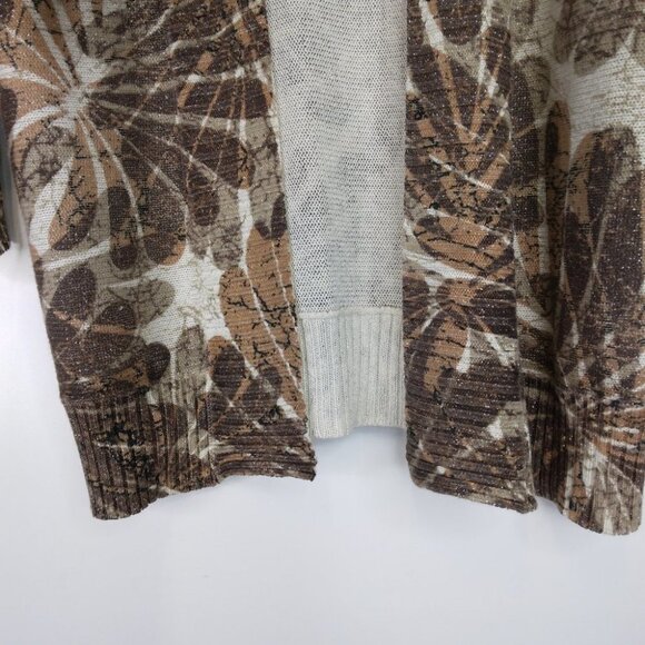 Chico's Metallic  Open Front Cardigan Brown Size 1 - Picture 5 of 10